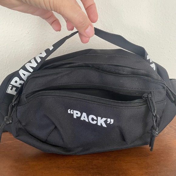 FRANNY "PACK" Fanny Pack Waist Bag Crossbody Black White zipper pockets pouch - Picture 7 of 7